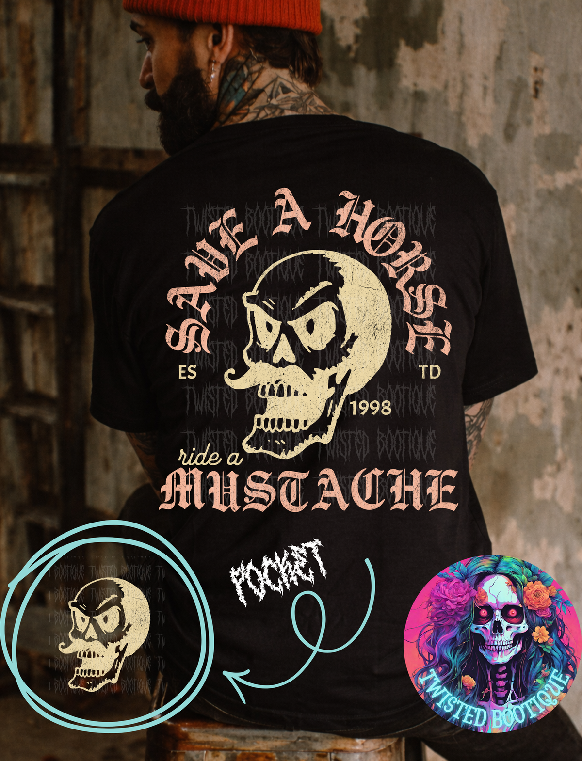 Save A Horse Ride A Mustache Tee