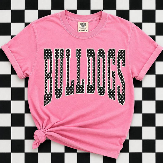 Bulldogs Black Polka Dots
