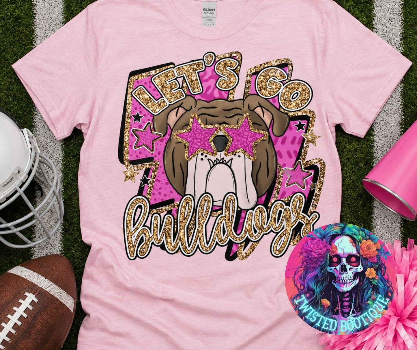 Let's Go Bulldogs Pink/Gold