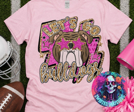 Let's Go Bulldogs Pink/Gold