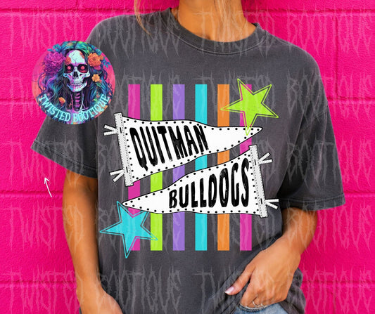 Quitman Bulldogs Neon Flags