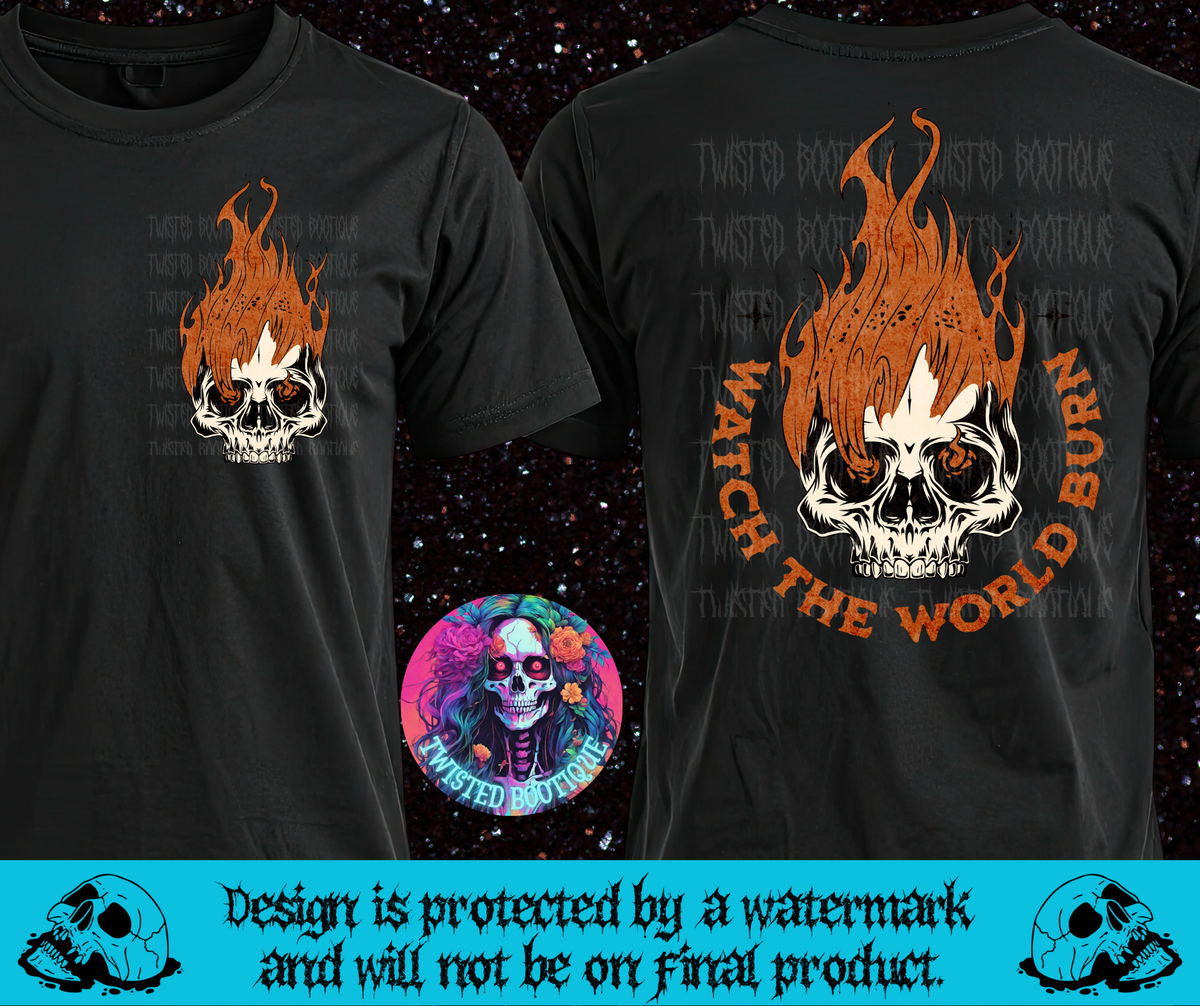 Watch The World Burn Tee w/ Pocket