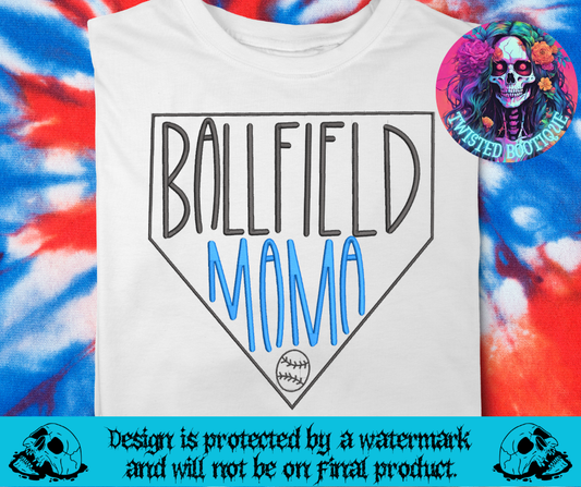 Ballfield Mama Embroidered Tee