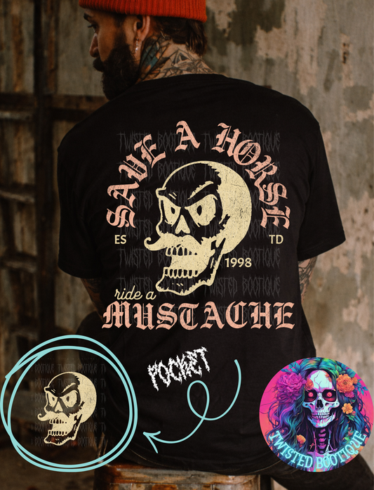 Save A Horse Ride A Mustache Tee