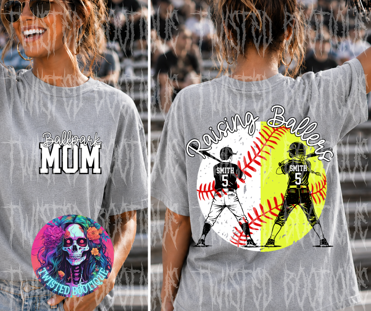 Ballpark Mom-Raising Ballers Custom