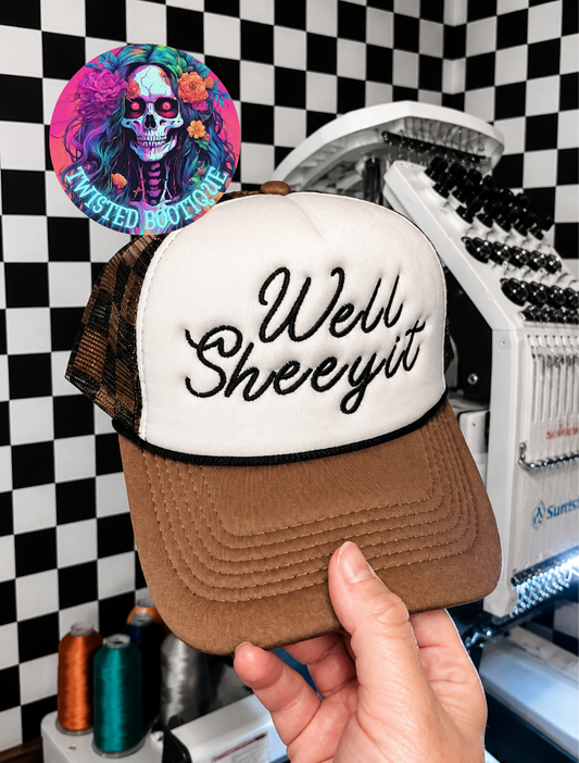 Well Sheeyit Black/Brown Checkered Hat