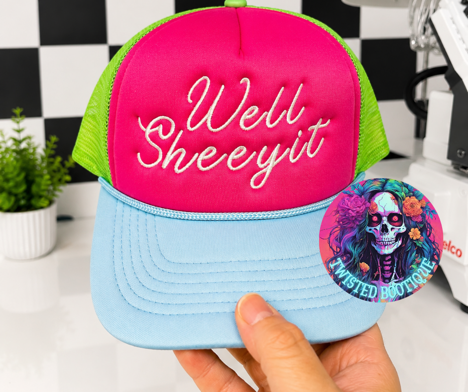 Well Sheeyit Color Block Trucker Hat