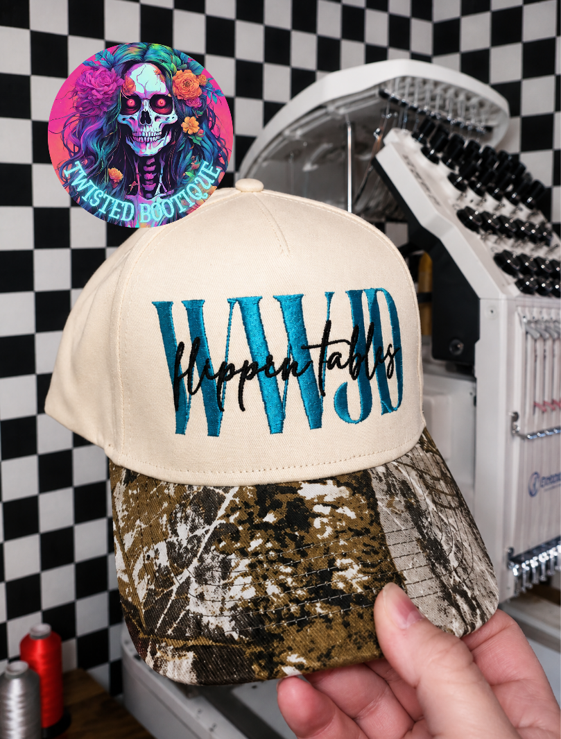 WWJD Hat w/ Camo on Bill